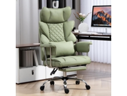 Silla De Oficina Con Reposapiés - Sillas Ergonómicas Para Videojuegos Y Ejecutivas Con Rotación De 360° (verde)