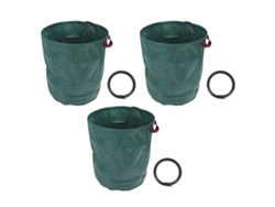 3 Bolsas Reutilizables De Pp Para Jardín, 300 L, Para Residuos De Césped, Hojas Y Escombros, 70 X 80 Cm.
