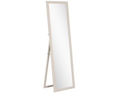 Espejo De Cuerpo Entero De 160 X 50 Cm, Versátil, Con Marco Rectangular, Color Blanco.