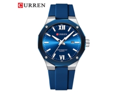 Relógio Casual Masculino MDUG com Pulseira de Couro Verde, Cronógrafo e Data