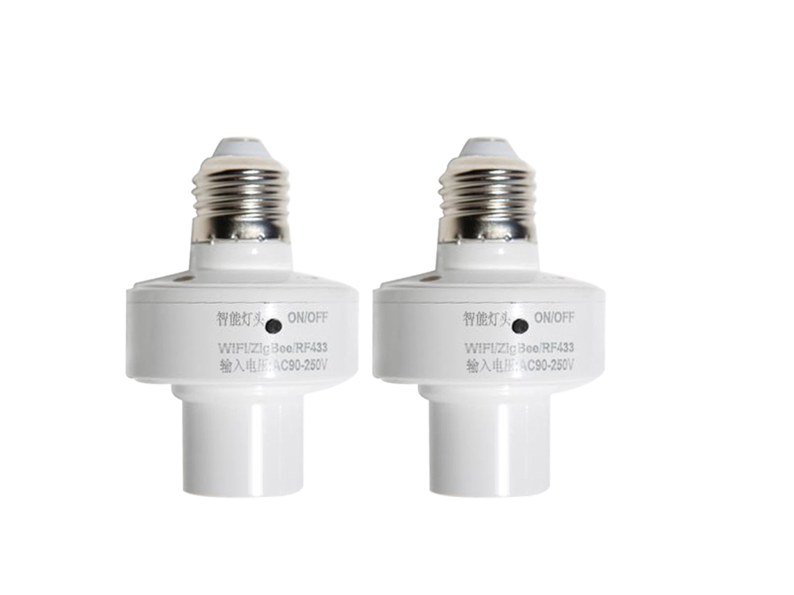2026-2 Pack Adaptador De Bombilla Inteligente Wifi E27 Control Por App Y Voz Con Temporizador Y Grupo Para Hogar Inteligente