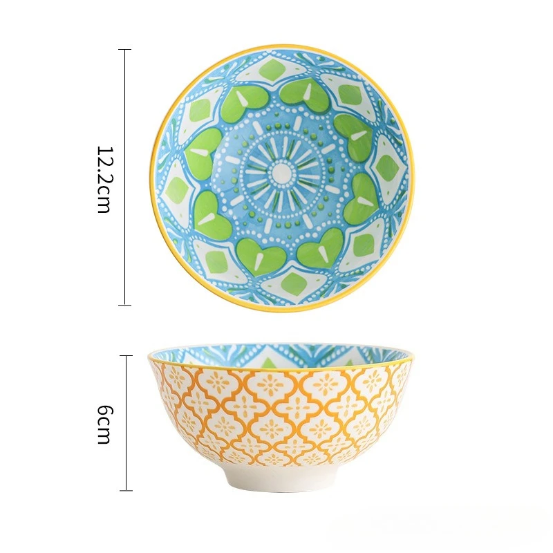 (un Cuenco De Cerámica De Estilo Bohemio De 12 Cm Para Arroz, Ideal Para El Hogar Y El Comedor)