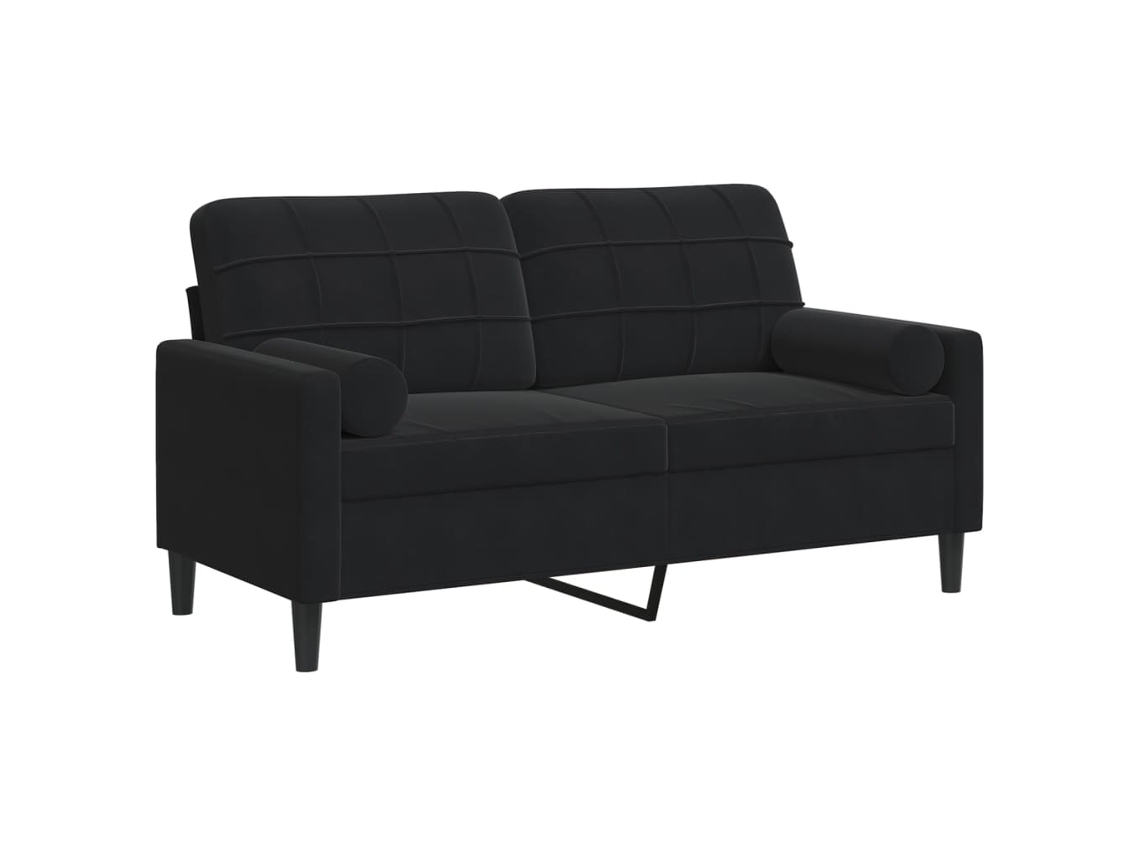 Maison Exclusive - Sofá De 2 Plazas Con Cojines Terciopelo Negro 140 Cm
