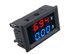 Voltímetro Y Amperímetro Digital De 100 V Y 10 A Con Pantalla Led Azul Y Roja Para Pruebas De Voltaje Y Corriente En Automóviles Y Motocicletas.