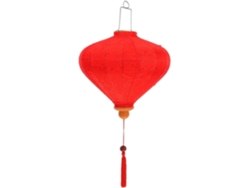 Farol Vietnamita Decorativo De Seda Roja Con Diseño De Diamante De 30 Cm