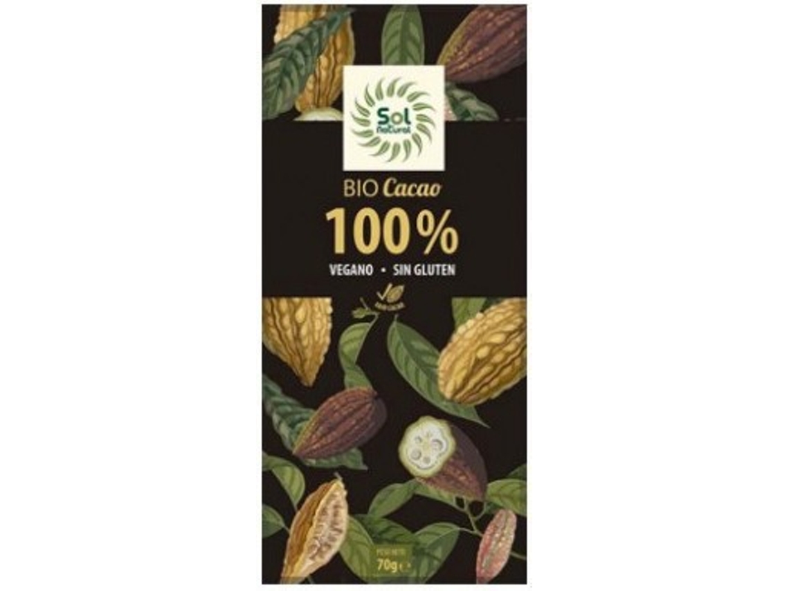 Suplemento Alimentar SOLNATURAL De Puro 100% Bio (70 Gr - Cacao)