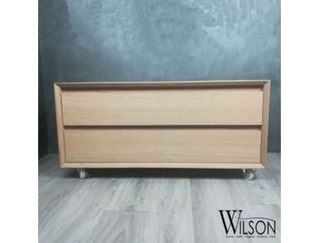 Colección WILSON - Mueble de 90 cm, 2 cajones, en roble natural - Mueble de baño - Léa
