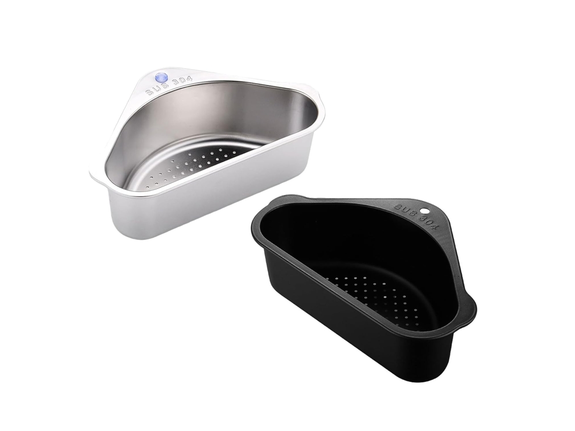 Cesta Triangular Colgante Para Fregadero De Cocina, De Acero Inoxidable 304, Juego De 2 Coladores.