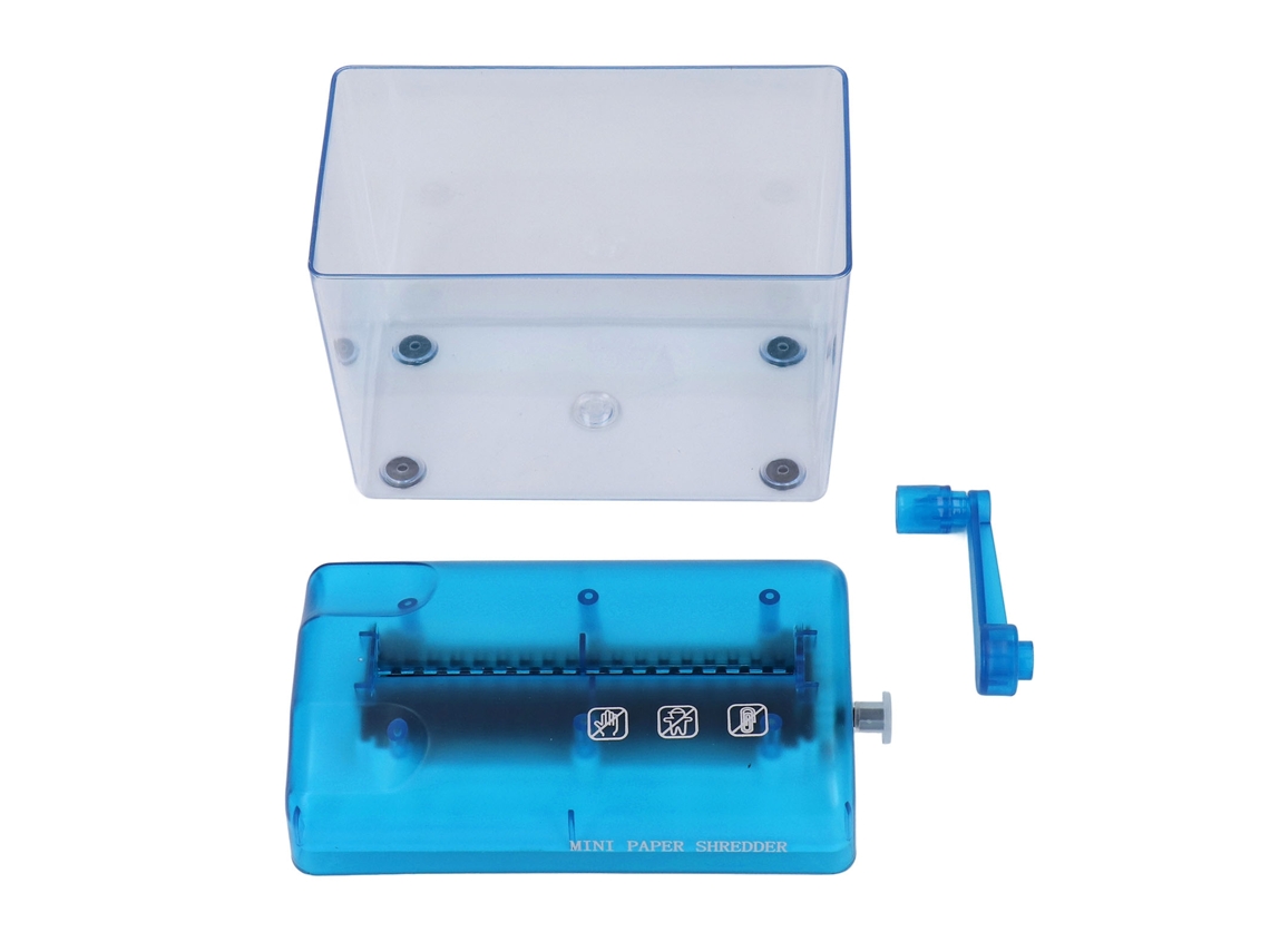 Destructora De Papel Manual, Cortadora De Tiras A6, Para Oficina, Hogar Y Escuela - Azul