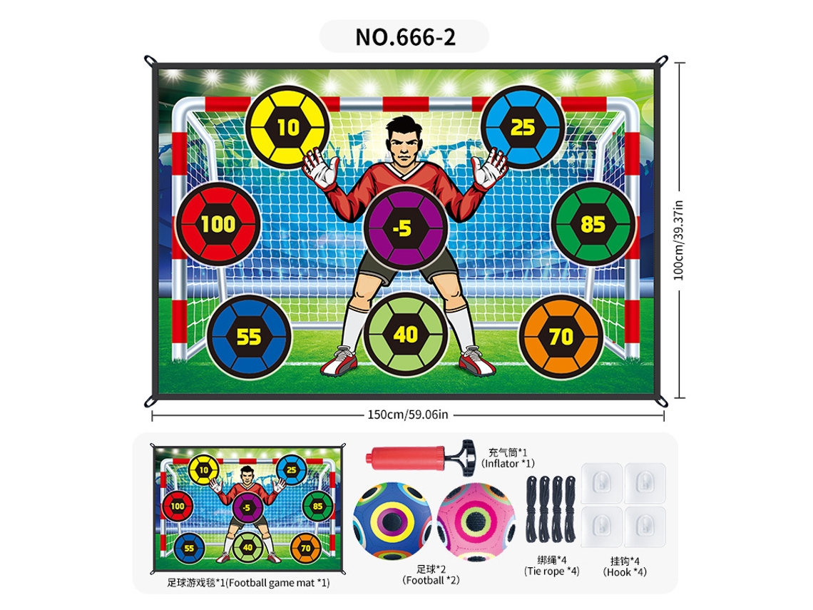 Set de entrenamiento de fútbol Eifson con zonas de puntuación y 2 balones de colores (02)