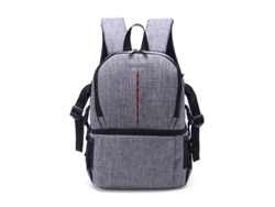 Mochila para cámara fotográfica de tela Oxford impermeable y resistente al desgaste (gris)