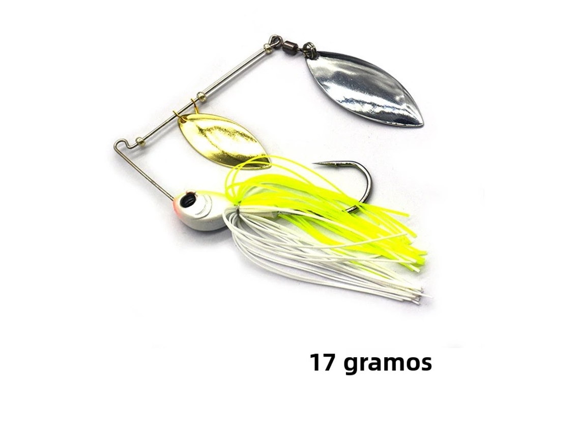 (versión 17gc) 1 Señuelo oscilante y giratorio en forma de cuchara con cinta metálica y lentejuelas artificiales.