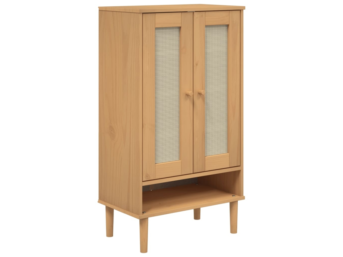 Zapatero SENJA aspecto ratán madera maciza marrón VIDAXL (59.5 x 35 x 107 cm)