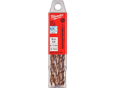 Paquetes de Broca para Metal MILWAUKEE HSS-Co - DIN 338 HSSGC 8.0 x 117 - 5 pcs