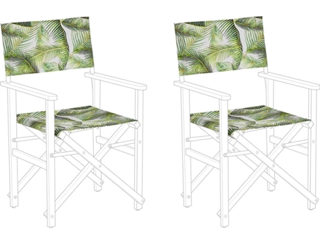 Conjunto de 2 telas de poliéster verde claro/blanco para silla de jardín BELIANI Cine
