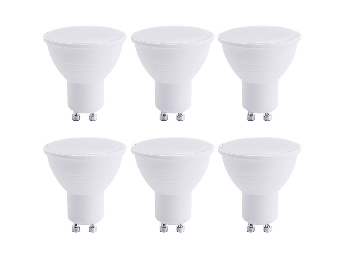 Bombillas Led Gu10, 5w Blanco Frío 6500k (equivalente A Halógena De 50w), Paquete De 6