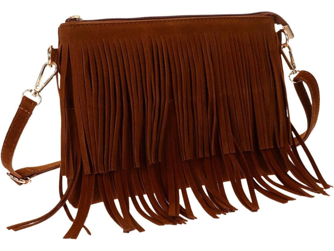 Bolso De Hombro Multifuncional De Poliéster Con Flecos Estilo Vintage Y Gran Capacidad Para Mujer.
