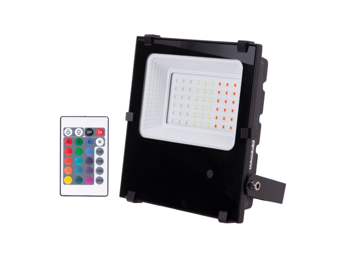 Foco Proyector LED 30W  IP65 Mando a Distancia RGB 30.000H [1916-NS-HVFL30W-F-RGB]