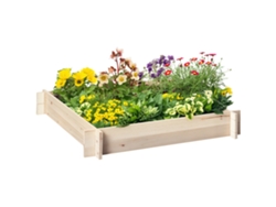 Macetero Cuadrado De Madera Para Jardines Urbanos, 100x100x16 Cm, Para El Cultivo De Plantas Naturales.