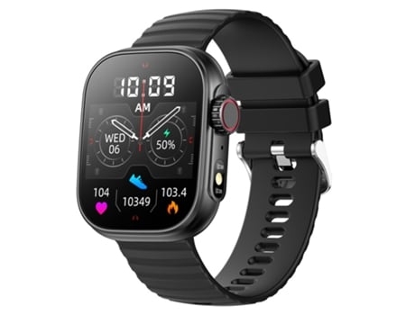 Smartwatch 2.01 pulgadas Pantalla grande de alta definición Detección de frecuencia cardíaca las 24 horas Negro AUJEZON