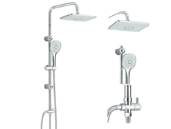 Juego de grifo de ducha de baño cromado, diseño contemporáneo, altura ajustable, cromo OEM