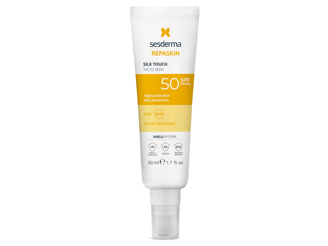 Protector Solar Facial SESDERMA Repaskin SPF50 Toque Seda (50 ml)