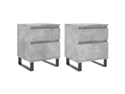 Maison Exclusive - Mesitas Noche 2 Uds Madera Ingeniería Gris Hormigón 40x35x50 Cm