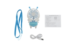 Abanico Usb De Mano Estilo Abeja, 2 Niveles De Viento, 7 Cuchillas, Led Degradado, Abanico Mini Portátil - Azul