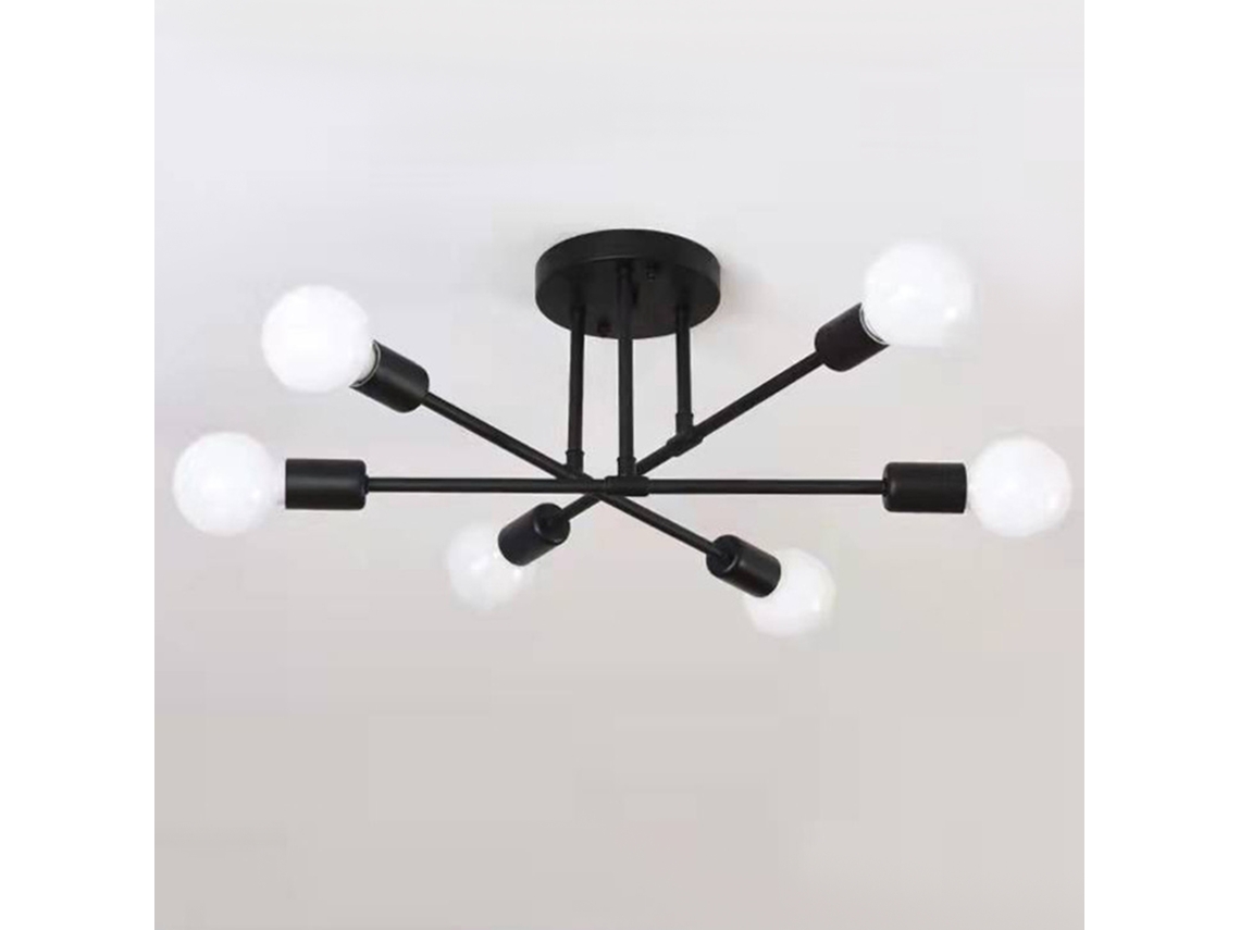 Lámpara De Techo Industrial Con 6 Luces Para Dormitorio, Estudio, Comedor, Tienda