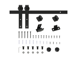 Herrajes para puerta corredera, riel simple, acero negro, 200x6x18cm, VELTRIX