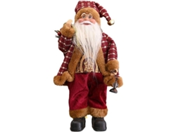 Figura De Papá Noel Tradicional De Pie De Lujo Para Decoración (30 Cm, Rojo)