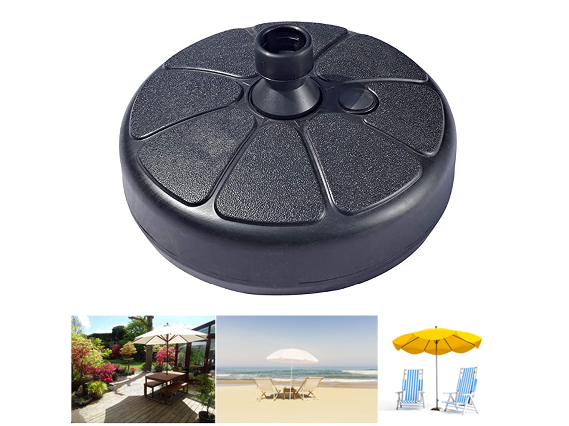Base de sombrilla redonda negra para mesa de patio duradera