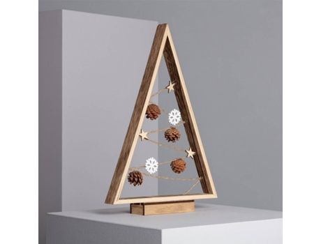 Árbol de Navidad LED LEDKIA (Beis - Madera - 40x27x3.5 cm)