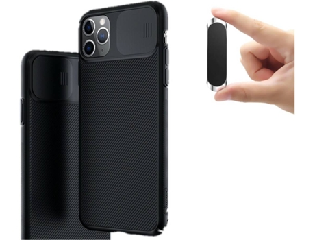 Carcasa y Soporte Iphone 11 Pro Camshield Nillkin (Negro)