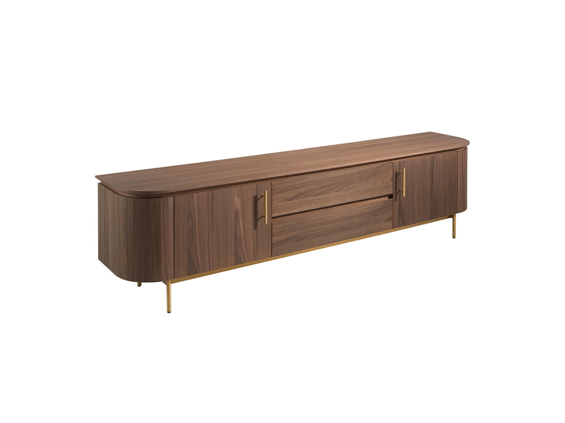 Mueble de TV ANGEL CERDA (220 x 45 x 55 cm - Hoja de Nogal - Negro )