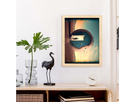 NACNIC Poster Puerta Galáctica En Estilo Surrealismo Cinematográfico Ilustraciones Y Grabados De Historieta Abstracta Y Artística A4 Marcos Blancos