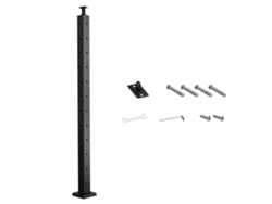 Poste de pasamanos en forma de L Succebuy 106,7 x 5 x 5 cm, negro