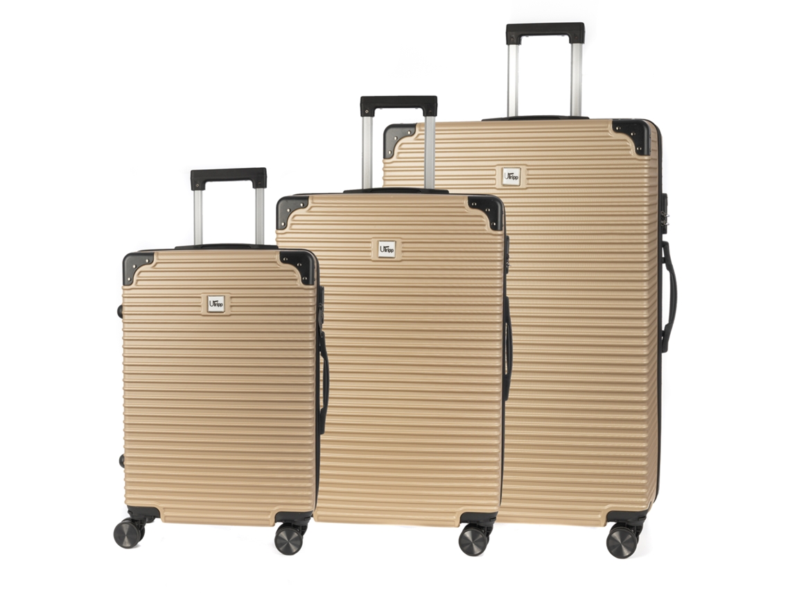 Juego De 3 Maletas Trolley, Material Abs Alta Resistencia Con Esquinas Reforzadas. Cerradura Numérica Y 4 Ruedas Dobles Extraíbles Y Giratorias 360°.