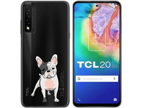 Carcasa TCL 20 5G TUMUNDOSMARTPHONE Dibujos Transparente Perros 06 Multicolor