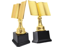 Trofeo De Lectura De Plástico Dorado De 2 Piezas