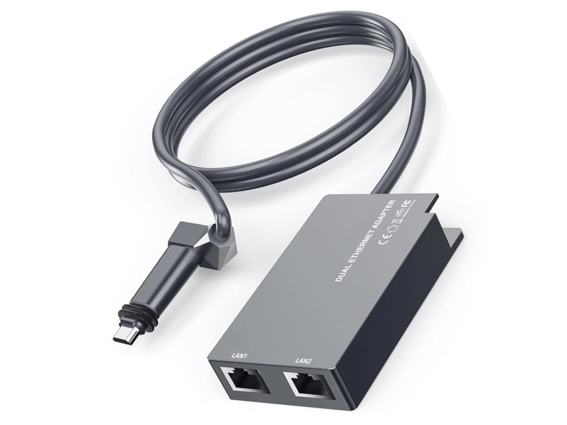 Adaptador Ethernet Rj45 De 2 Puertos Y 1 Gbps Para Gen 2 V2. Admite Conectividad Por Cable Para 2 Dispositivos.