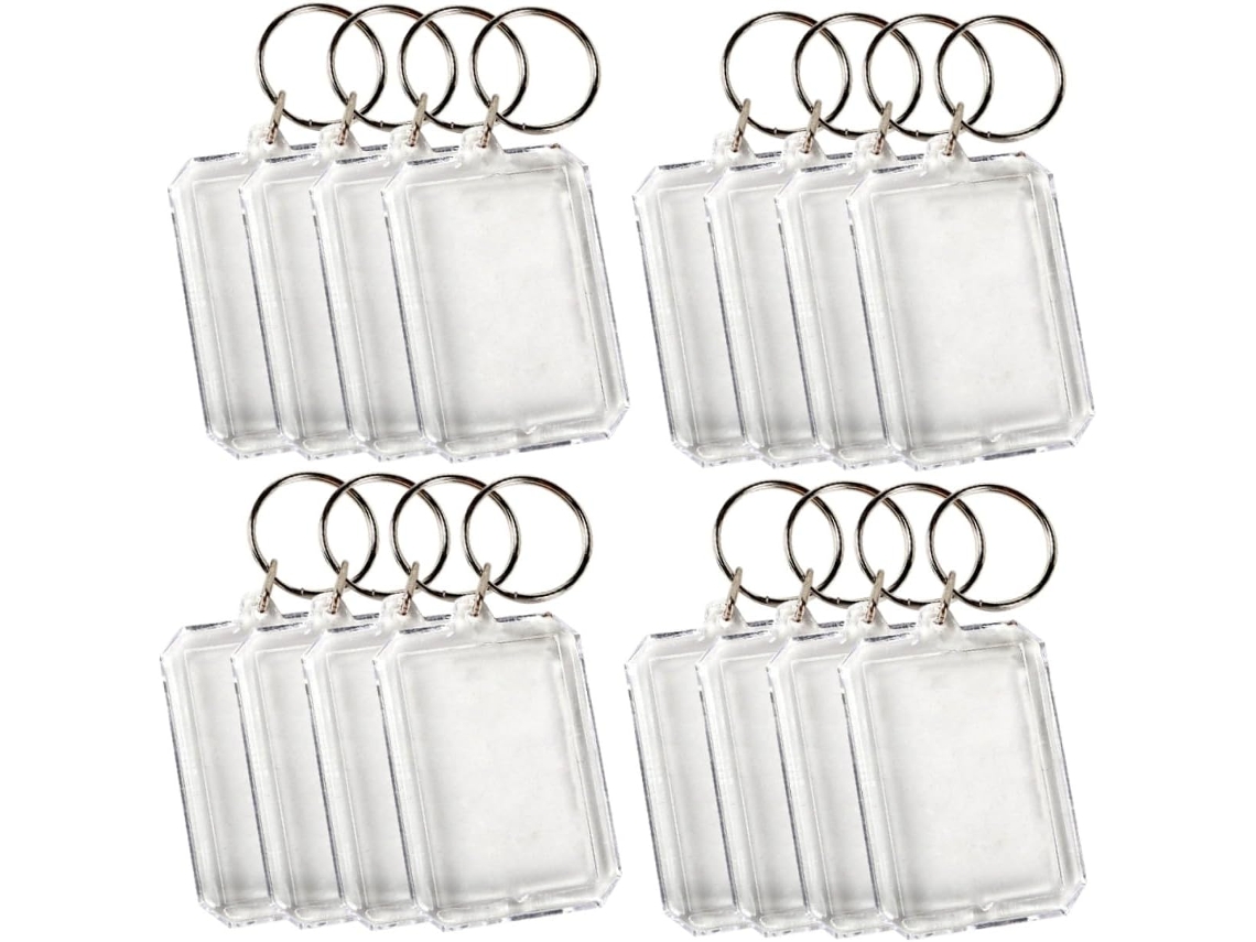 Conjunto De 40 Chaveiros Octogonais De Acrílico Em Branco Para Fotos, Pequenos Chaveiros Decorativos.