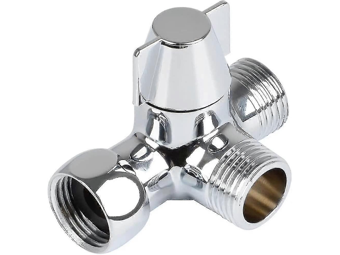 Válvula T De Latón Macizo 3 Vías, Conmutador De Desviador G1/2", Para Ducha, Regadera Manual Y Desviador De Agua