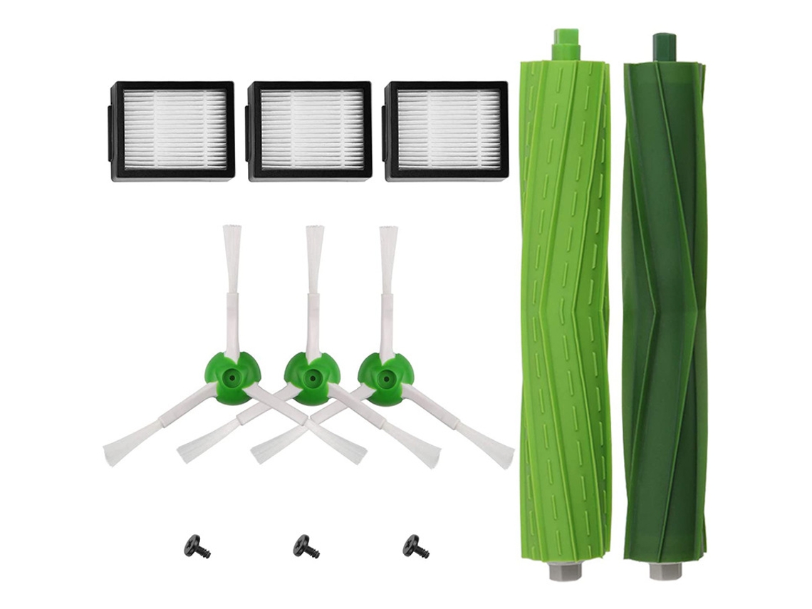 Kit de filtro y cepillo para aspiradora, accesorios compatibles con Roomba i3/i3/i4/i7/i7/E5/E6/E7 Guajuni Series - Paquete de cepillo lateral, rodillo y filtro ANMI