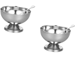 De 2 Tigelas Multifuncionais Em Aço Inoxidável Para Salada, Sobremesa, Sorvete E Frutas Chaberlu