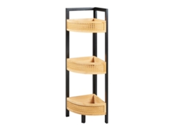 Estantería rinconera Tervola de 3 niveles MDF 80x23x23cm - Negro/Natural [EN.CASA]