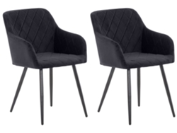 Set de 2 sillas de comedor Shila preto/veludo CLP
