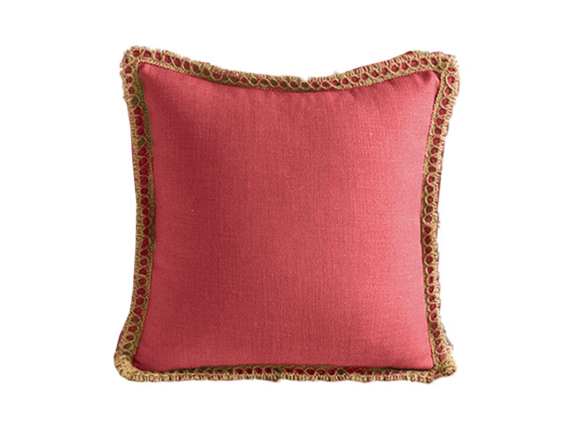 1 Funda De Almohada Rústica De Lino Y Yute, 45 X 45 Cm