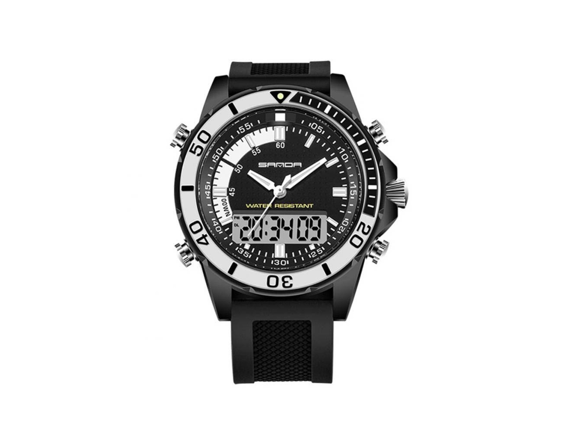 Reloj Electrónico Sanda Multifuncional Impermeable Doble Display Deportivo Negro