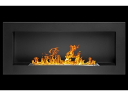 Chimenea de bioetanol Lucca Black, de pared o empotrada, 90 cm x 12 cm x 40 cm, Divina Fire